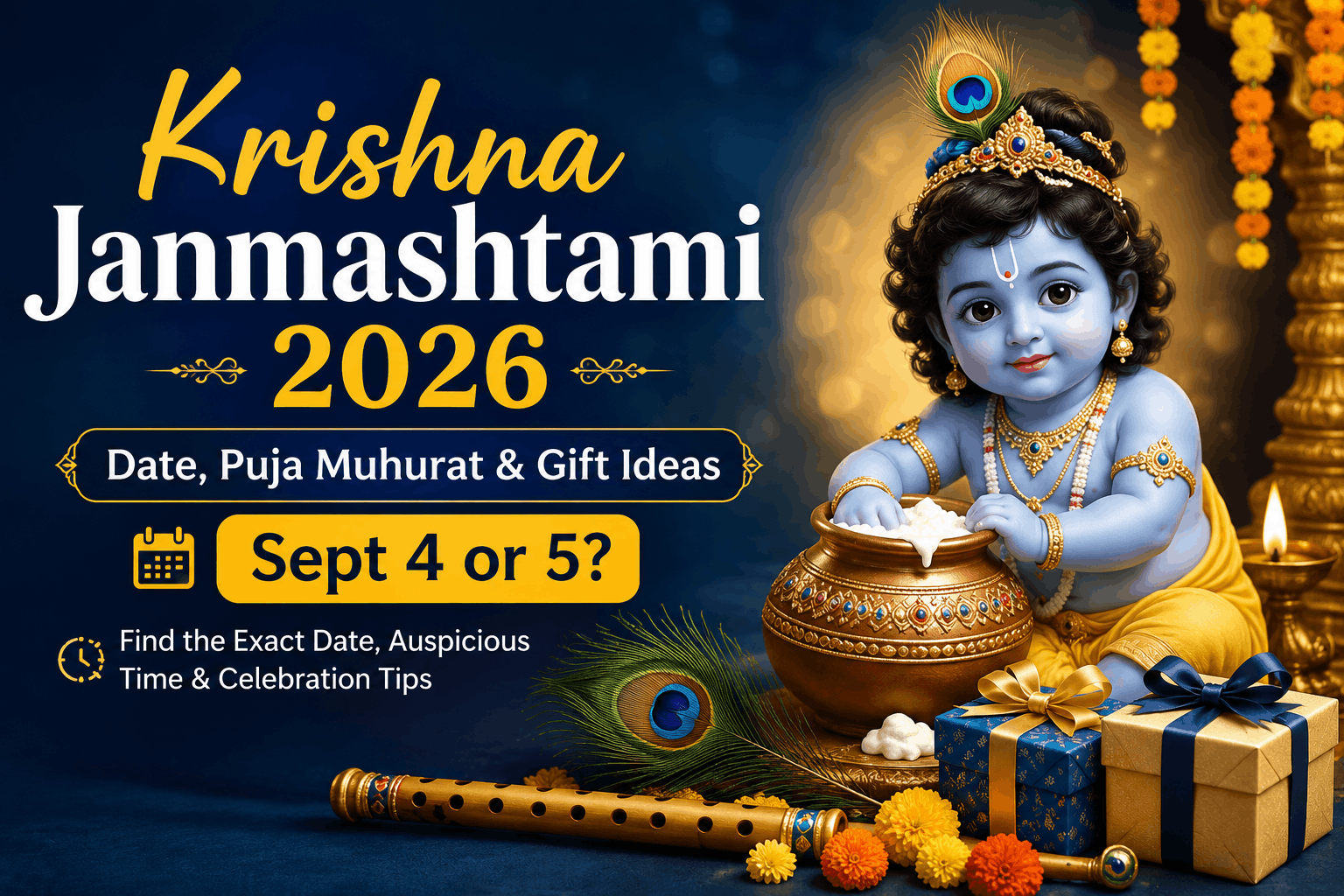 Krishna Janmashtami 2026 Date Puja Muhurat and Gift Ideas